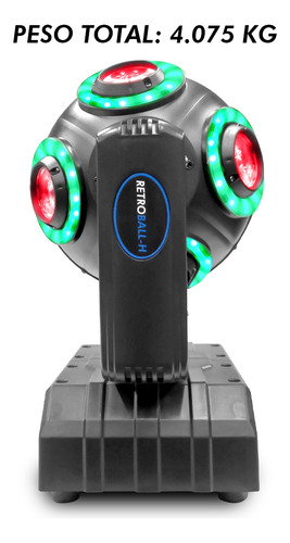 Cabeza Móvil Led Beam Aro Smd 8x10 Steelpro Retroball Rgbw