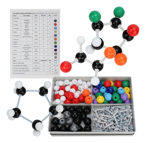 Kit De Modelado Molecular 240 Piezas De Estructura Química,