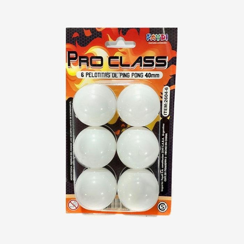 Pelota De Ping Pong Blister X6 Unidades Faydi Premium