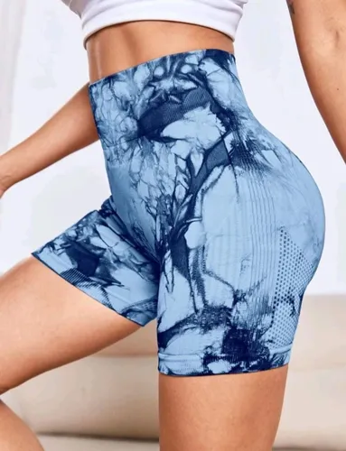 Biker Short Deportivo Azul- Ref. 4060- Efecto Push Up.