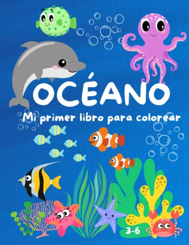 Animales Marinos Niños | Mi Primer Libro Para Colorear | Oce