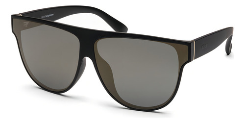 Óculos de sol B+d Nees, proteção UV400, cor da lente: preto fosco, cor cinza, design Nees, preto fosco