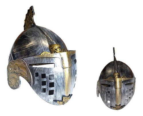 Casco Yelmo Soldado Medieval Visera Cotillón Disfraz