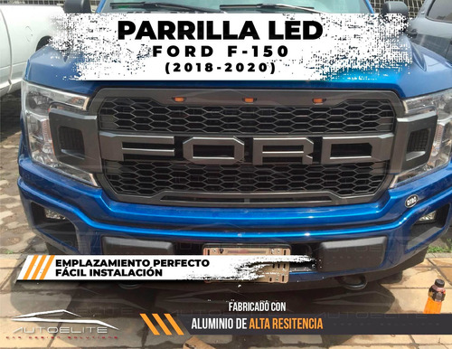 Imagen 8 de 9 de Parrilla Ford F150 2020 2021 Negra Luz Led Ambar Tipo Raptor