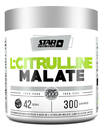 Oxido Nitrico L Citrulline Malate 300 Gr Star Nutrition Sabor Sin sabor