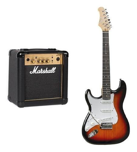 Pack Guitarra Electrica Zurdo + Amplificador + Rocker Music