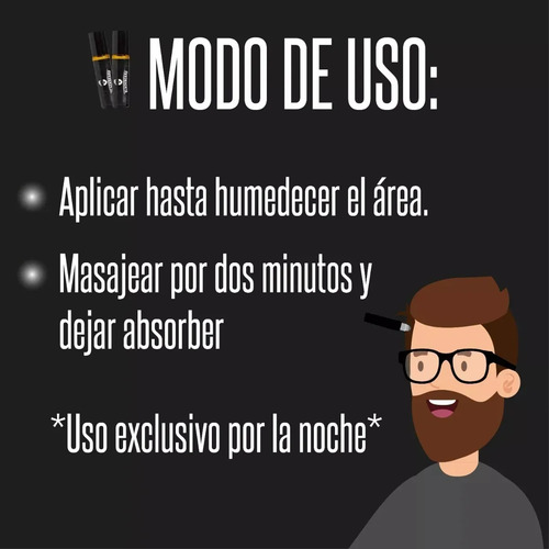 Minoxidil 10% Roll On Blackbeard Con Cafeína 10 Piezas