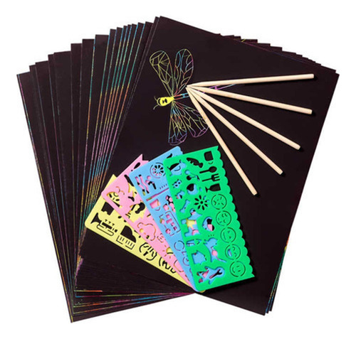 A Set De Papel For Rascar Rainbow Magic Scratch Paper, 50
