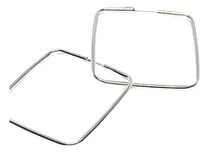 Comprar Aros Argolla - Aros Plata 925 - Aros Cubanos-cuadrados 33 Mm