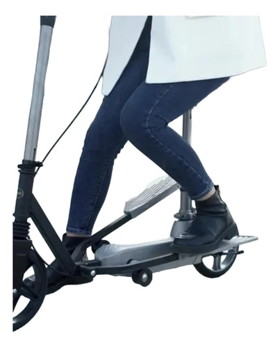 Scooter Doble Pedal, P/adultos Y Adolescentes, Plegable Plateado Scooter