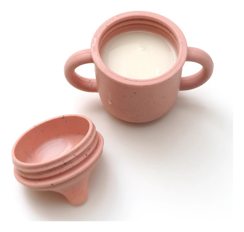 Bebé Aprendiendo A Beber Taza De Entrenamiento De Silicona