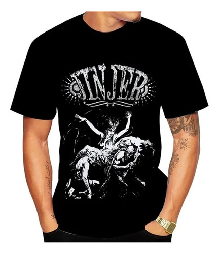 Asx Camiseta Masculina Estampada En 3d De Banda De Rock