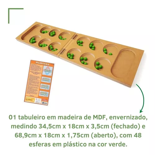 Jogo Mancala Brinquedo Educativo Madeira Raciocínio Lógico