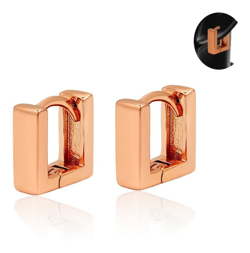 Arete Arracada Huggies Oro 18k Rosa Lam Niña Calidad Premium