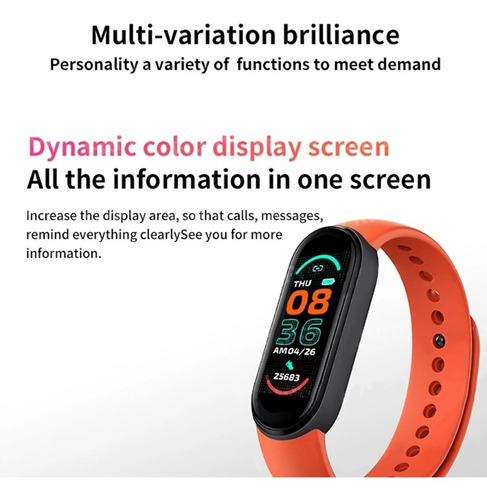 Imagen 6 de 10 de Reloj Inteligente Tipo Banda M3 Smartwatch Pulsera Fitness
