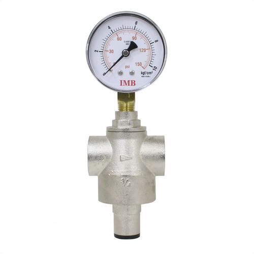 Válvula Redutora De Pressão PN10 3/4 IVM Italy Com Manômetro Medidor de Pressão 2.1/2 150 PSI