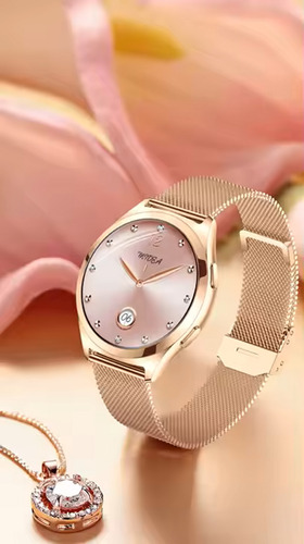 Reloj Smartwatch Redstring Y35 Mujer Elegante Sport Plateado Milanese/silicona Gris Plateado