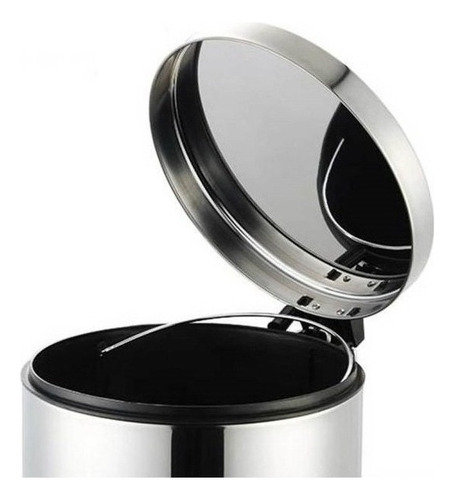 Lixeira Cesto Lixo 12l Inox Pedal E Balde Cozinha Banheiro Cor Cinza