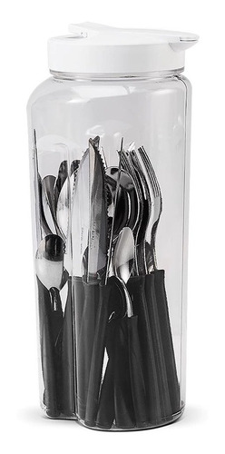 Faqueiro 20 Peças Faca Garfo Colher Itaparica Preto -brinox