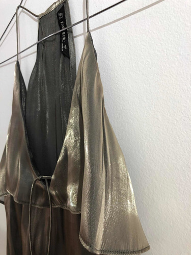 Top Zara Metálico Noche Holo