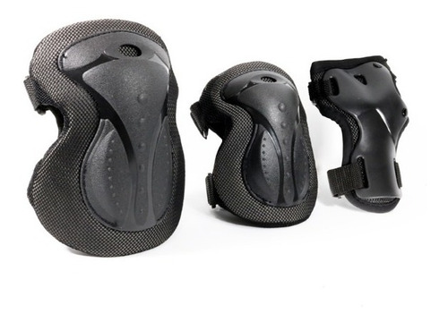 Set Protecciones Black Rollers Patin Skate Bici Hombre Mujer