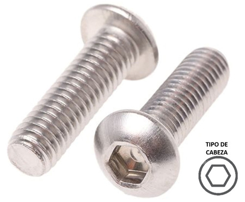 Tornillo Allen Boton Inox M6 X 40mm Y M6 X 10 50 Pzs