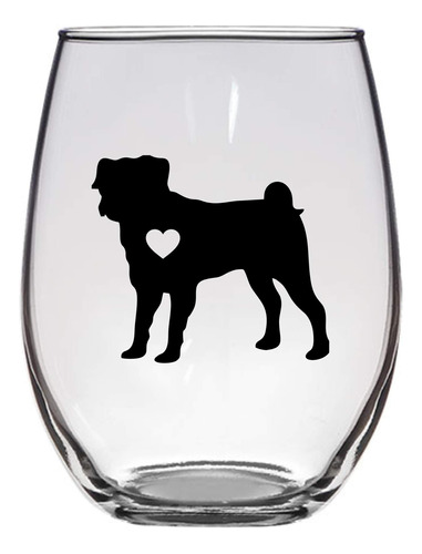 Vaso De Vino De Pug, 21 Oz, Amante De Los Cachorros, Amante