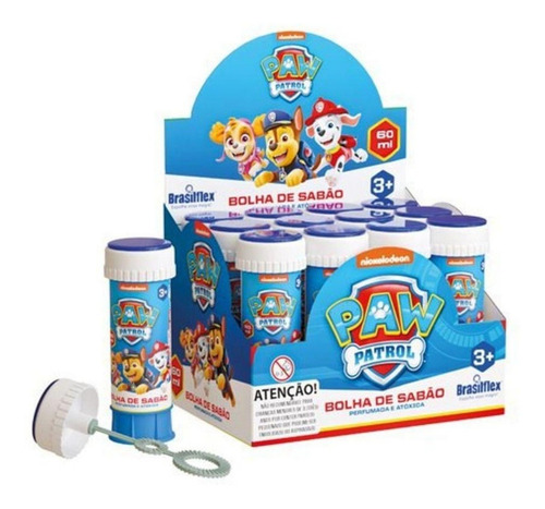 Bolha De Sabao 60ml Patrulha Canina Caixa Com 12 Unidades