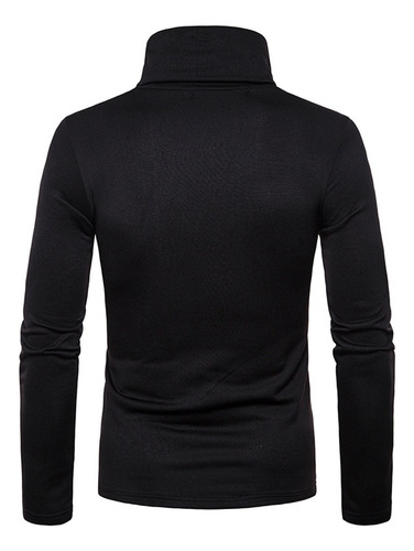 Blusa Casual De Manga Larga Con Cuello Alto Liso Tipo C Para