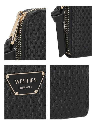 Cartera Para Mujer Westies Negro Hbimanol40we Diseño de la tela Liso
