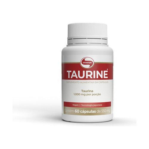 Kit 2x: Taurine 100% L-taurina 550mg Vitafor 60 Cápsulas