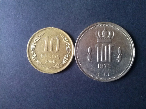 Moneda Luxemburgo 10 Francos Níquel 1976 (c41)