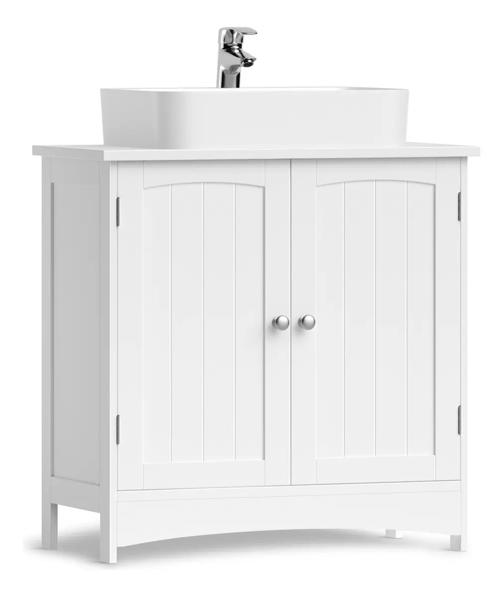Vasagle Gabinetes Integralmuebles Para Baño Debajo De Lavabo Blanco Sin Agujeros