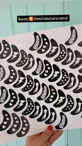 Stencil Tatu Glitter Para Rostro X160u