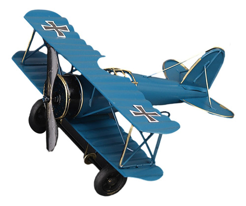 Modelo De Avión Vintage, Escultura Plana, Decoración Azul