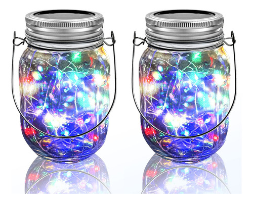 Paquete 2 Luces Solares Colgantes Mason 20 Led Exteriores
