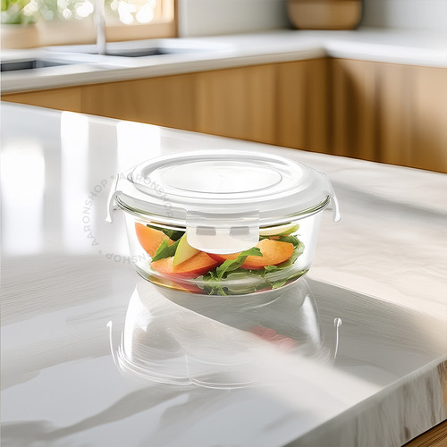 Conjunto 5 Potes Transparente Com Fechamento Hermético 577ml