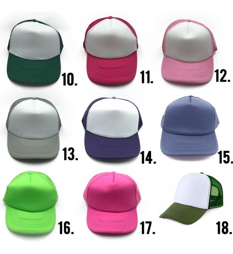Imagen 2 de 8 de Gorras Trucker X 24 Basíca Para Sublimar Bordar Mayor Fight