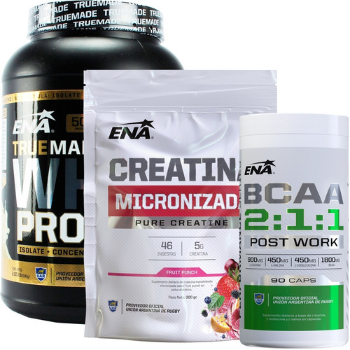 Combo Ena Proteina Whey True Made 1 Kilo + Creatina + Bcaa