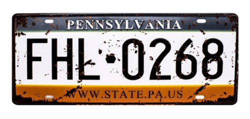 Placa De Carro Decor Em Madeira State Route - Pennsylvania
