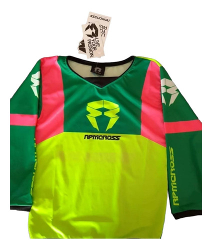 Conjunto Rpmcross Mix Kids 2.0 Verde Talle 10- Bmmotopartes