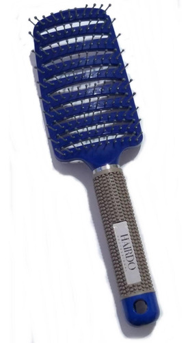 Escova Raquete Vazada Curva Cerâmica Profissional Azul