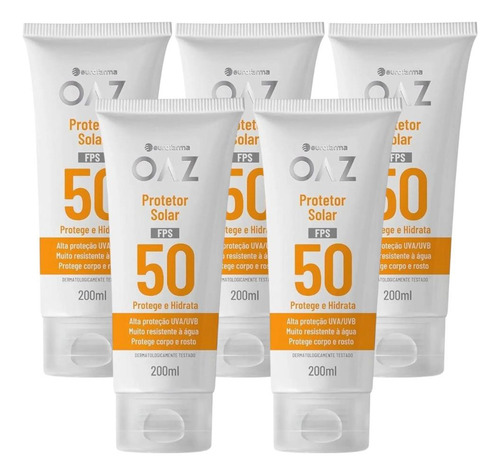 Kit Oaz Protetor Solar Fps50 Corpo E Rosto C/ 5un De 200ml