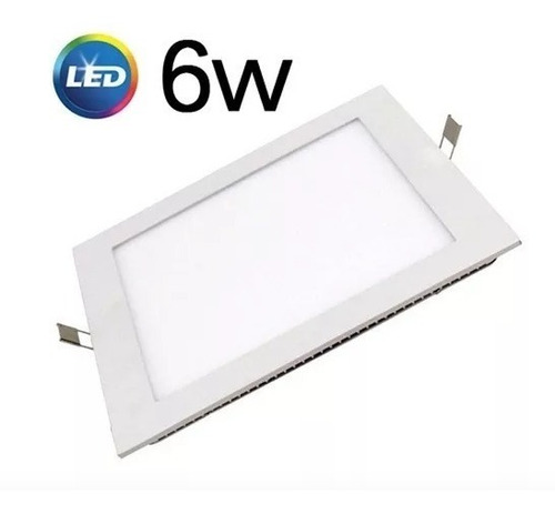 Panel Led De Embutir Cuadrado 6w 12 Cm 220v Cal-frio X 4 Uni