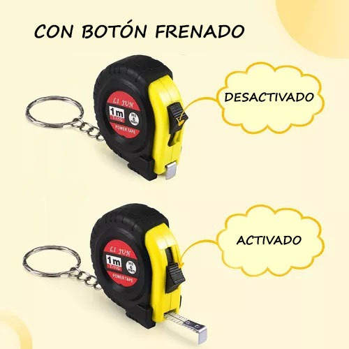 Pack 3 Llavero Cinta Métrica De Acero Flexómetro 1 Metro