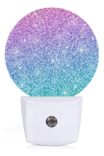 Axayaz Pink Blue Glitter Plug In Night Light Bling Shiny Gla