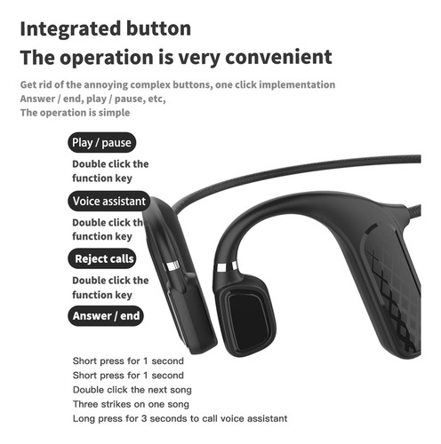 Auriculares Md04 Bone Conduction Bt5.0, Ruido De Uso Indolor