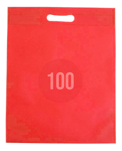 100 Bolsas Tnt De Genero 31x25 Reciclable Rojo 40grs