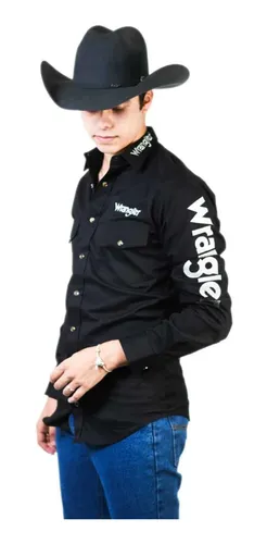 Camisa Wrangler Caballero Manga Larga Logo Western Cuotas sin