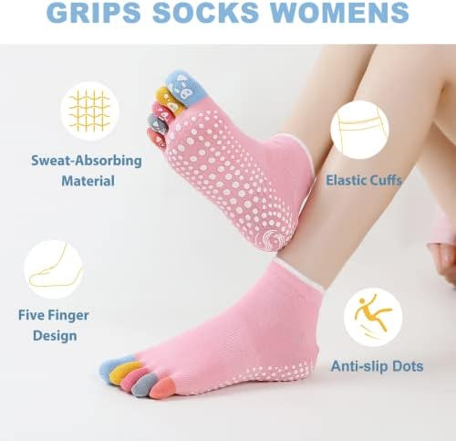 Caidienu Calcetines De Yoga Para Mujer, Calcetines Antidesli